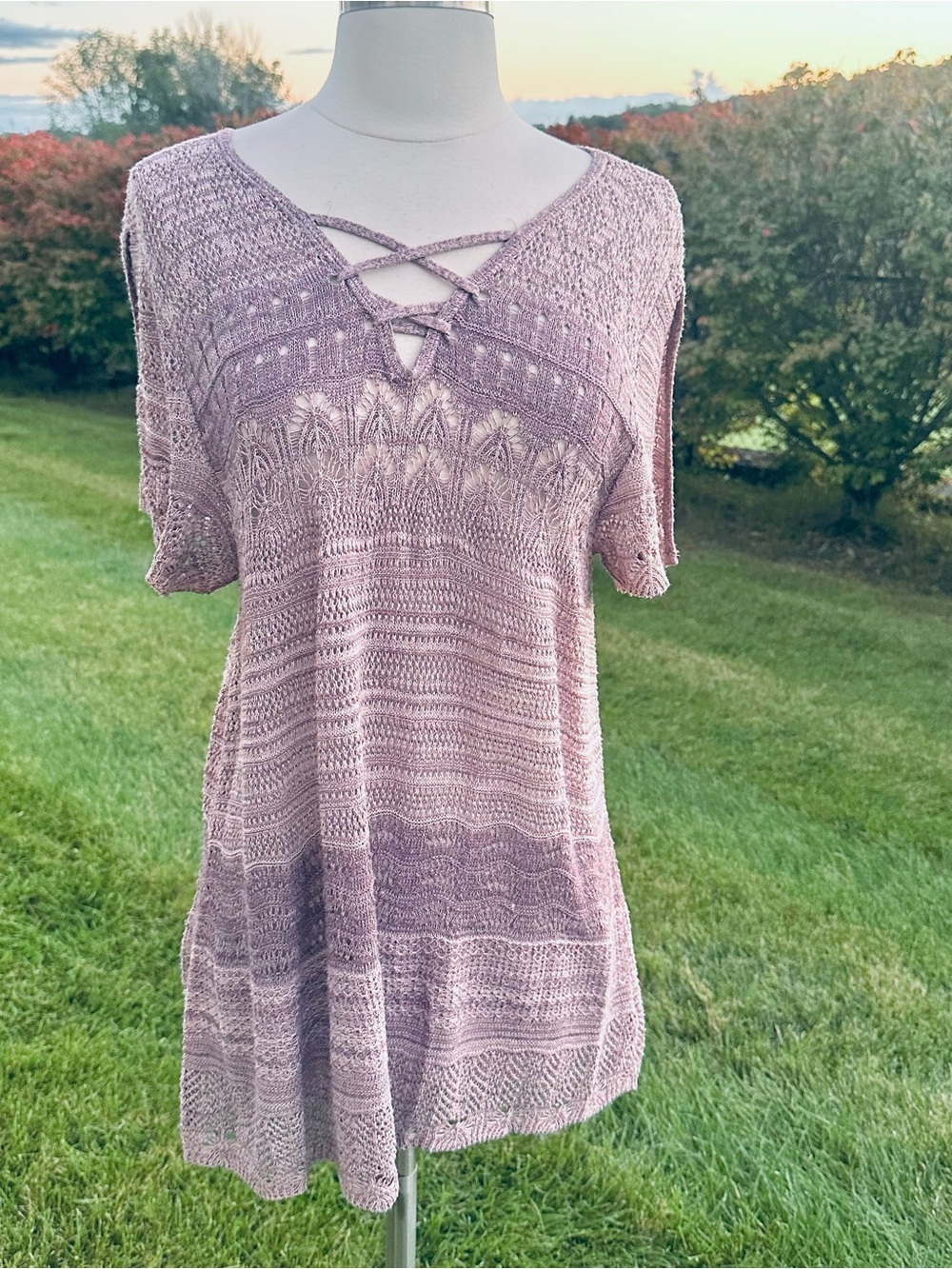 Westport 1962 Crochet Light purple Open Knit Top
